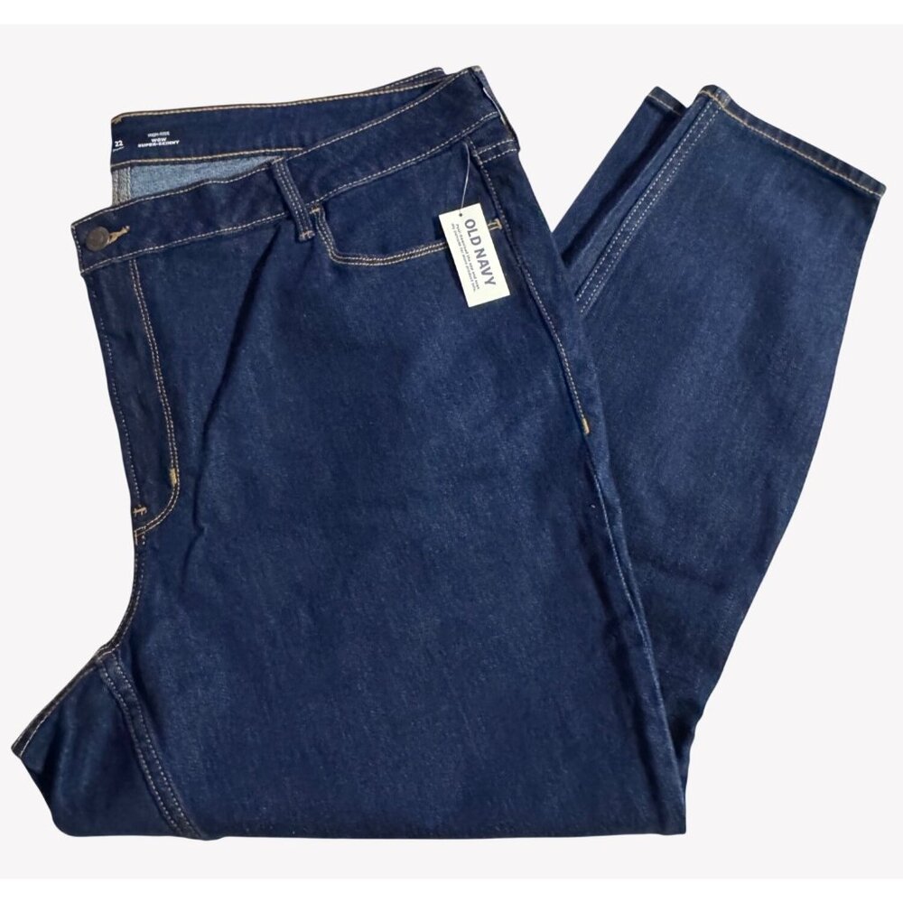 NWT Old‎ Navy Womens 22 Short High Rise Wow Super Skinny Jeans Dark Wash